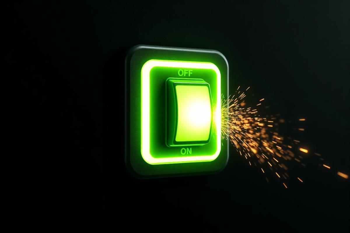 A glowing switch flipping from off to on, representing the metabolic switch